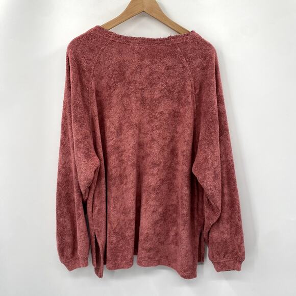 Urban Outfitters pink terrycloth henley oversized top - Picture 5 of 6